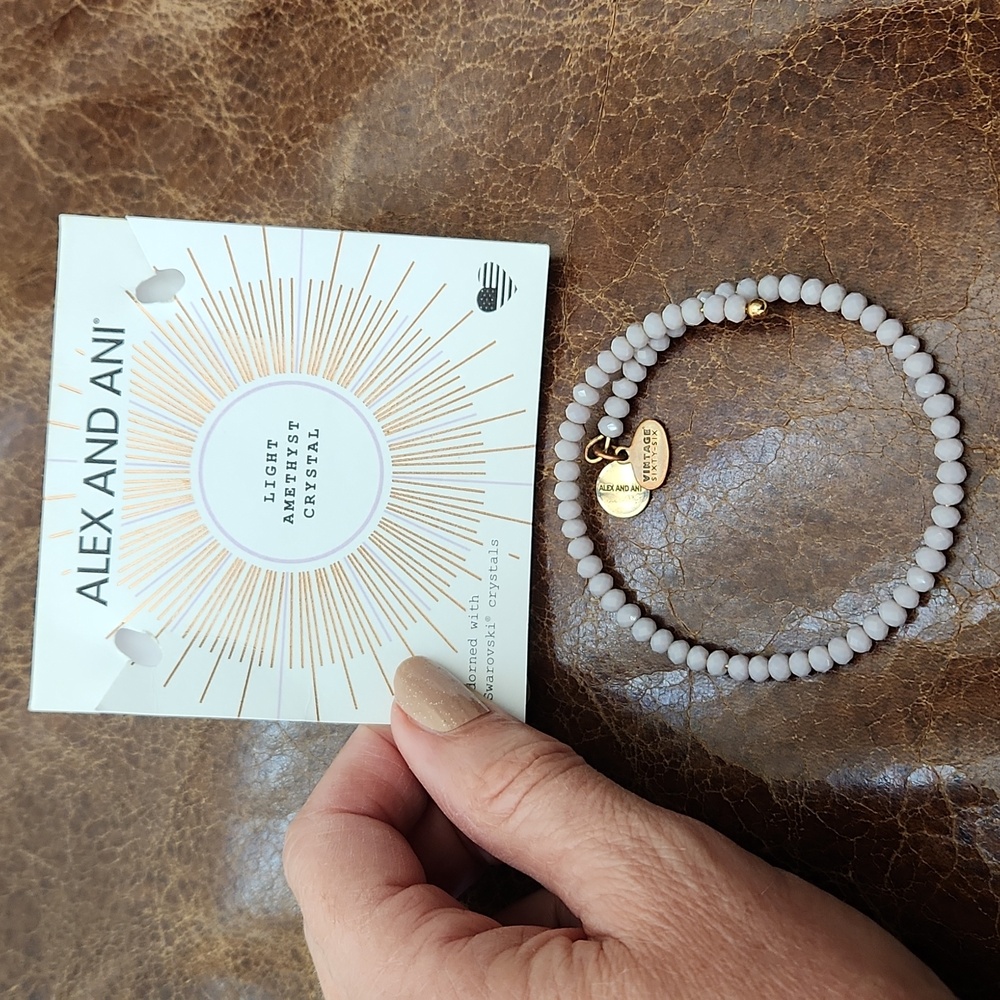 Alex and Ani Light Amethyst Crystal bangle